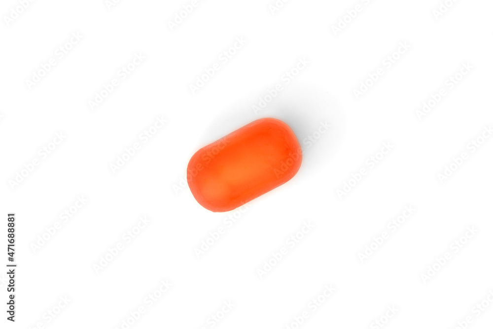 Orange jelly candy isolated on white background. Orange jelly candy isolated on white background.