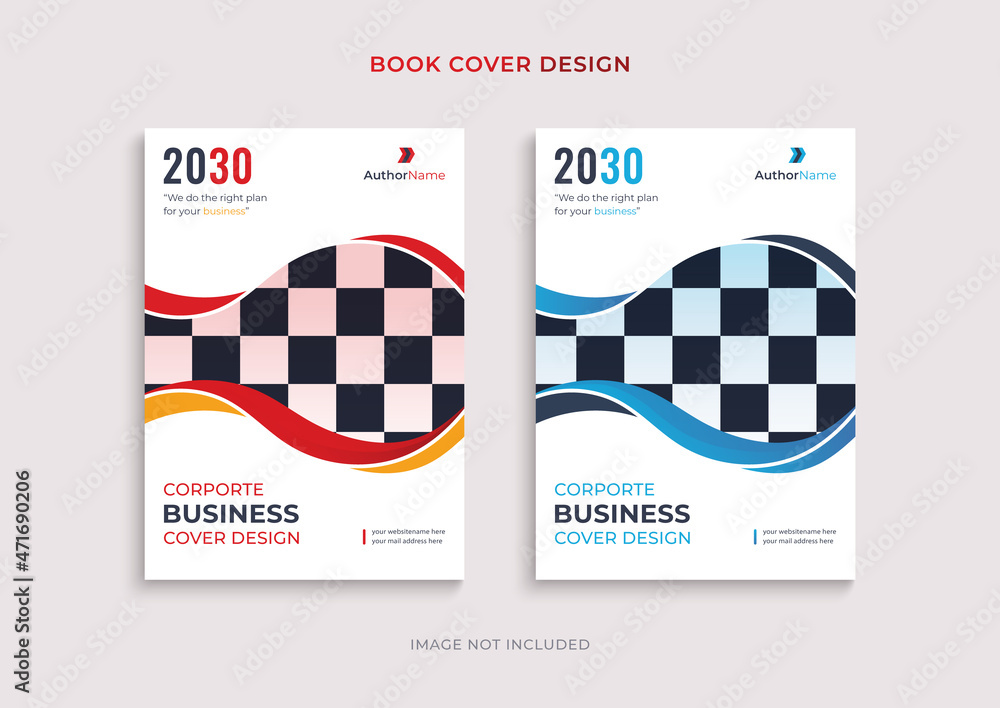 Creative professional corporate business book cover design set template.