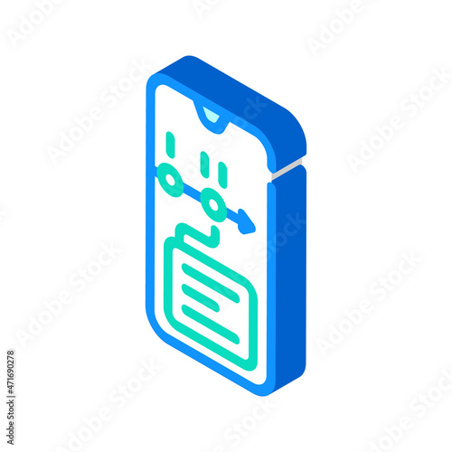 mobile app for planning isometric icon vector. mobile app for planning sign. isolated symbol illustration