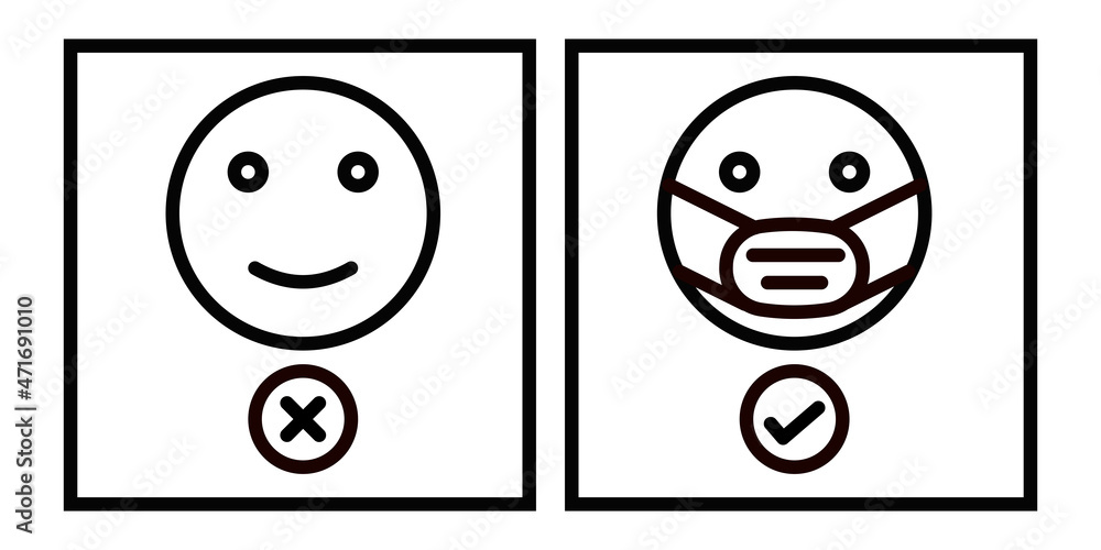 face mask icon design to protect covid 19