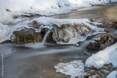 frozen cascade on the creek