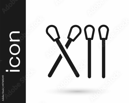 Black Match stick icon isolated on white background. Match with fire. Matches sign. Vector