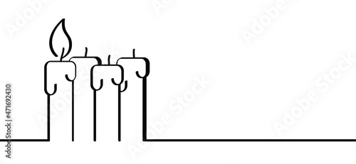 first, second or fourth advent day. Candle day on 11 december. Light fire lamp. Drawing, burning candle flame Vector pictogram. Earth hour, burning memorial candles, Old candlestick. Christmas xmas. 