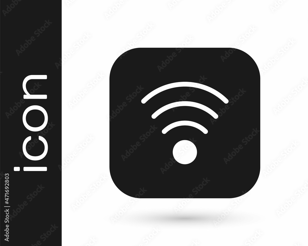 Black Wi-Fi wireless internet network symbol icon isolated on white background. Vector Black Wi-Fi wireless internet network symbol icon isolated on white background. Vector