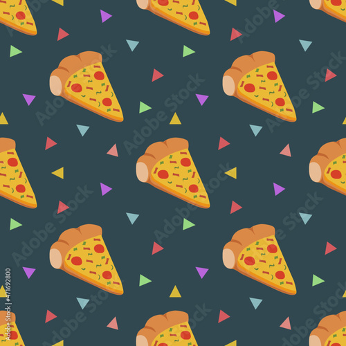 Seamless pattern about pizza