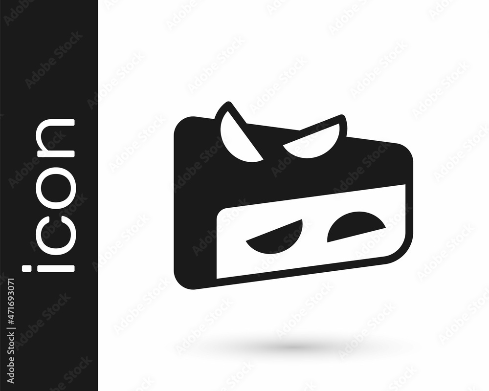 Black Homemade fruit pie icon isolated on white background. Vector Black Homemade fruit pie icon isolated on white background. Vector