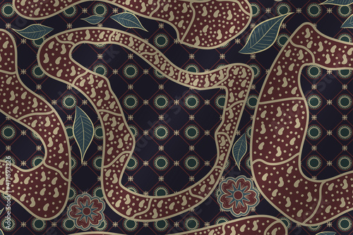 Asian traditional batik seamless pattern abstract shape