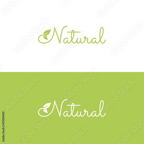 natural wordmark logo for organic free vector stock design