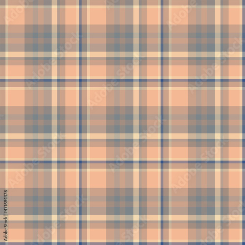 Plaid seamless pattern. Vector background of textile ornament. Flat fabric design.
