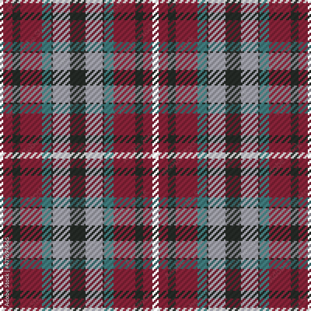 Seamless pattern of scottish tartan plaid. Repeatable background with check fabric texture. Vector backdrop striped textile print.