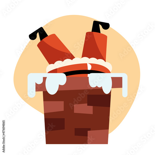 christmas santa in chimney