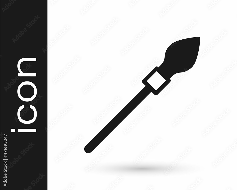 Black Medieval spear icon isolated on white background. Medieval weapon. Vector Black Medieval spear icon isolated on white background. Medieval weapon. Vector