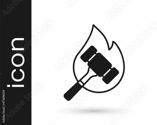 Black Auction hammer icon isolated on white background. Gavel - hammer of judge or auctioneer. Bidding process, deal done. Auction bidding. Vector