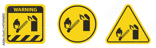 Caution No Lighter Symbol Sign Isolate on White Background
