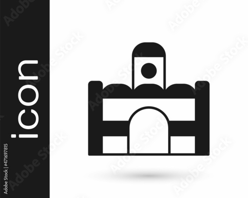 Black Egyptian house icon isolated on white background. Vector