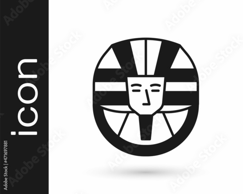 Black Egyptian pharaoh icon isolated on white background. Vector