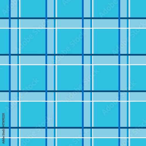 Seamless plaid pattern in different shades of blue. Vector design handkerchief or tablecloth.