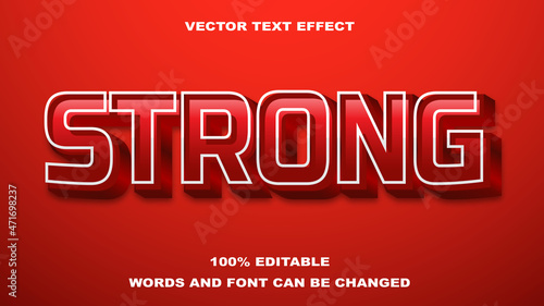 TEXT EFFECT EDITABLE STRONG RED AND WHITE