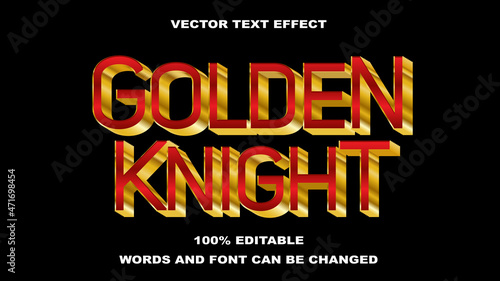 TEXT EFFECT EDITABLE GOLDEN KNIGHT RED AND GOLD