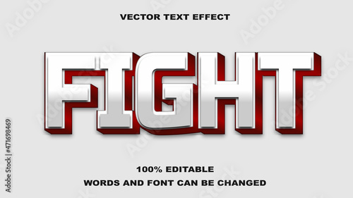 TEXT EFFECT EDITABLE FIGHT WHITE AND RED