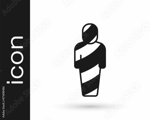 Black Egypt mummy icon isolated on white background. Vector