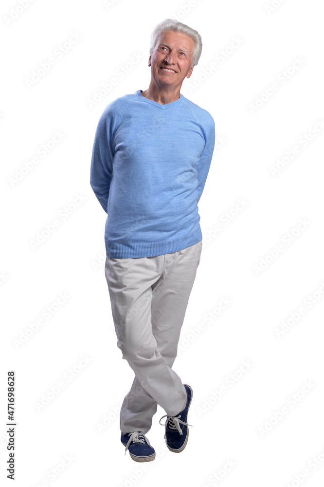 Smiling senior man isolated on white background Smiling senior man isolated on white background