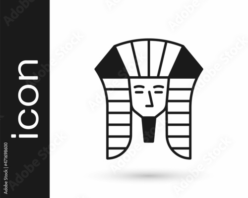 Black Egyptian pharaoh icon isolated on white background. Vector