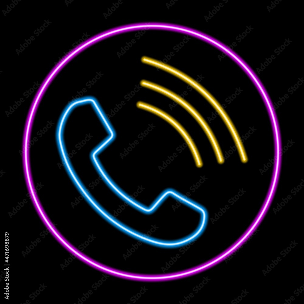 call phone neon sign, modern glowing banner design, colorful modern design trends. Vector illustration. call phone neon sign, modern glowing banner design, colorful modern design trends. Vector illustration.