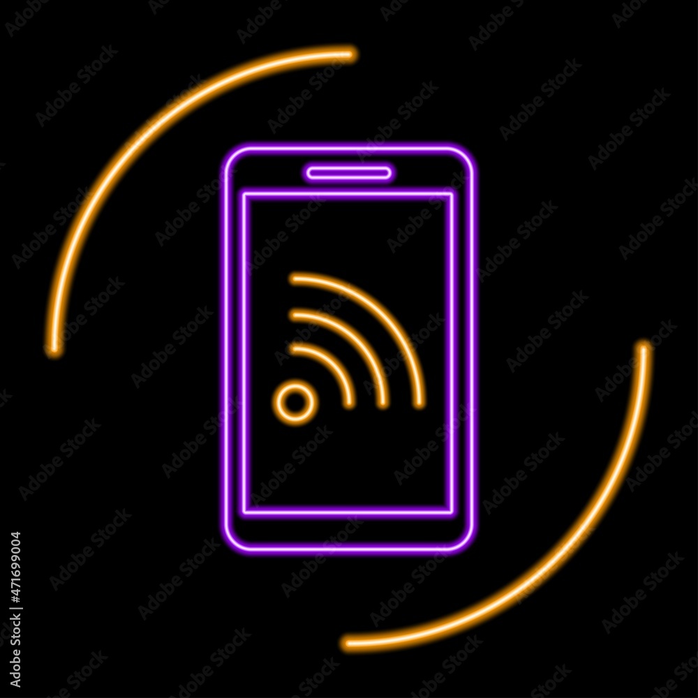 wifi smartphone neon sign, modern glowing banner design, colorful modern design trends. Vector illustration. wifi smartphone neon sign, modern glowing banner design, colorful modern design trends. Vector illustration.