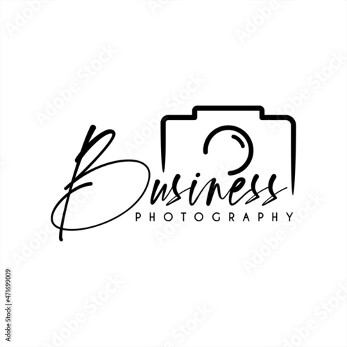 minimalist signature photography logo vector