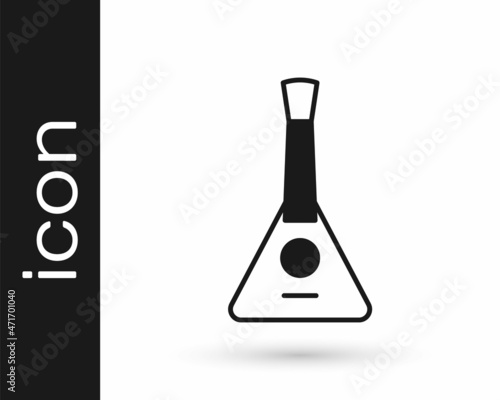 Black Musical instrument balalaika icon isolated on white background. Vector