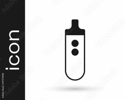 Black Electronic cigarette icon isolated on white background. Vape smoking tool. Vaporizer Device. Vector