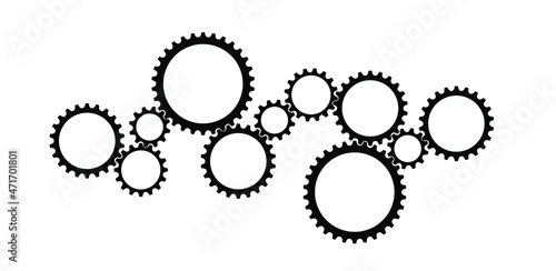 black and white gears