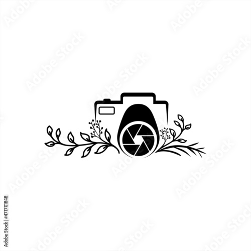 Beauty photography logo, Botanical photography, watercolor photography logo icon