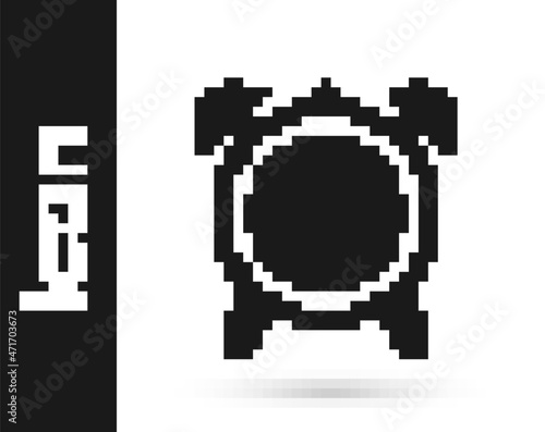 Black Alarm clock icon isolated on white background. Wake up, get up concept. Time sign. Vector
