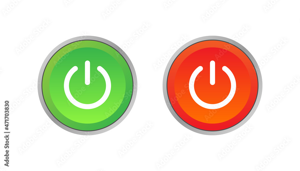 Set of power on off icon sign button vector Set of power on off icon sign button vector