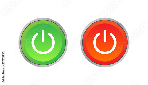 Set of power on off icon sign button vector