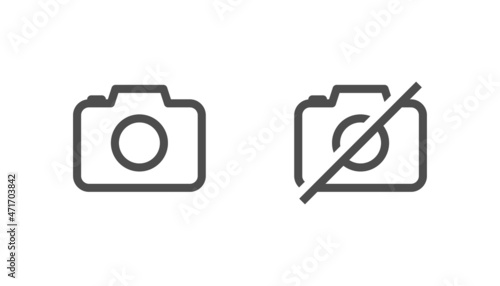 No camera, stop camera icon sign vector