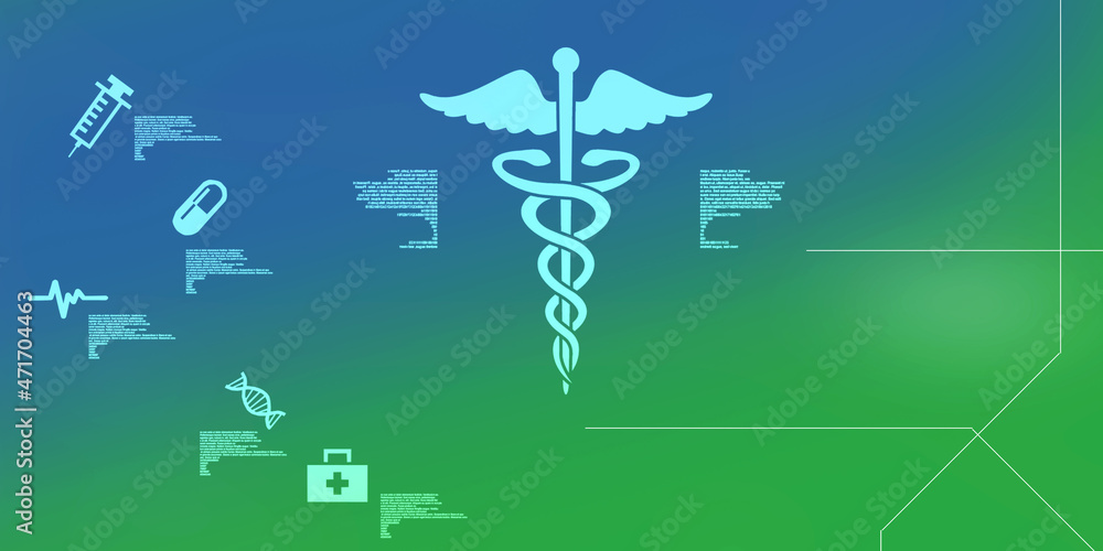 2d illustration caduceus medical symbol
