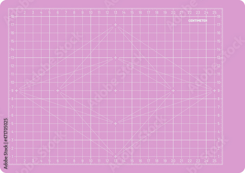 Vector Paper template Design, Format A4 Metric 297x210mm. Grid template for sketch and technical drawing.