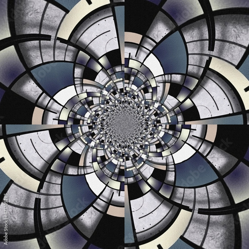 Abstract Fractal in Mondrian Style