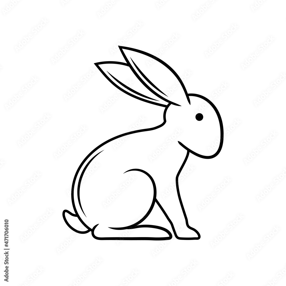 Obraz premium rabbit icon design template vector isolated illustration