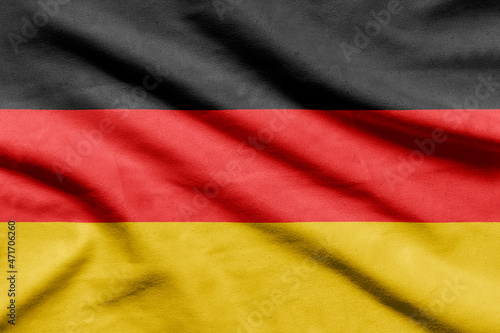 Flag of Germany on wavy fabric.