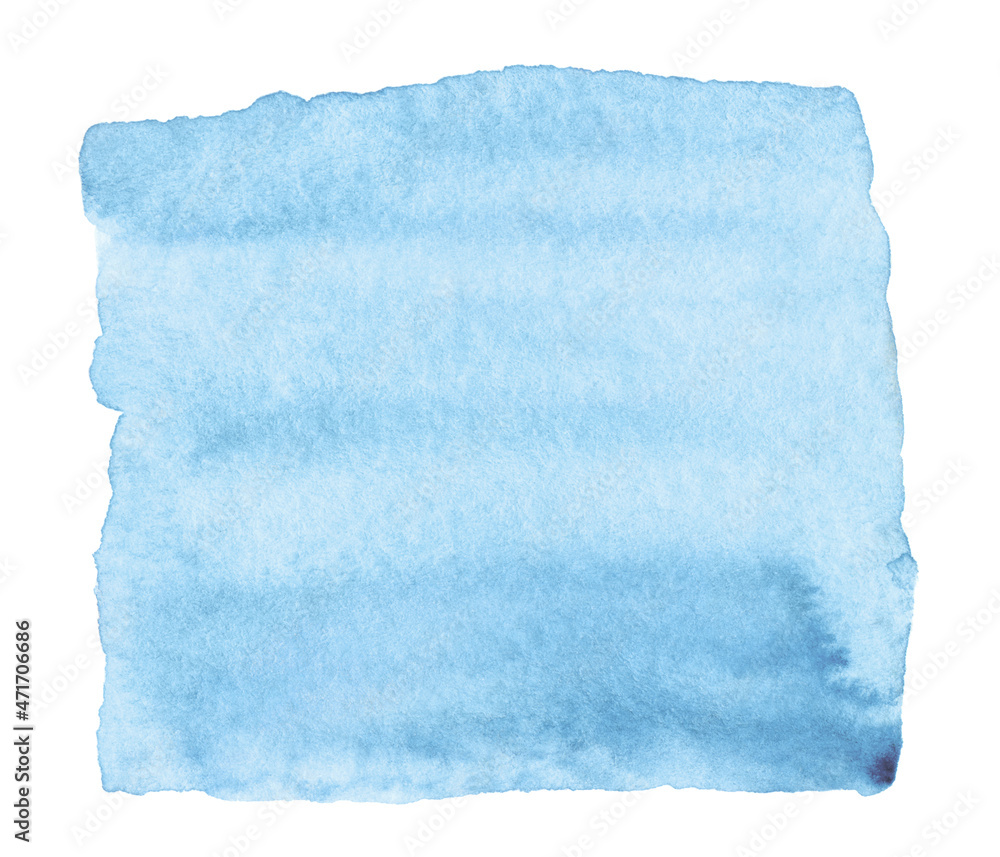 Abstract watercolor blue painting with paper texture