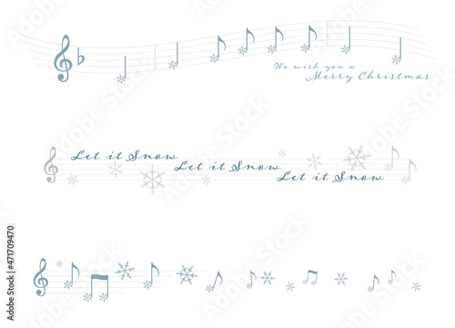 A set of musical winter holiday dividers 