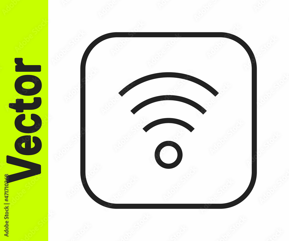 Black line Wi-Fi wireless internet network symbol icon isolated on white background. Vector Black line Wi-Fi wireless internet network symbol icon isolated on white background. Vector