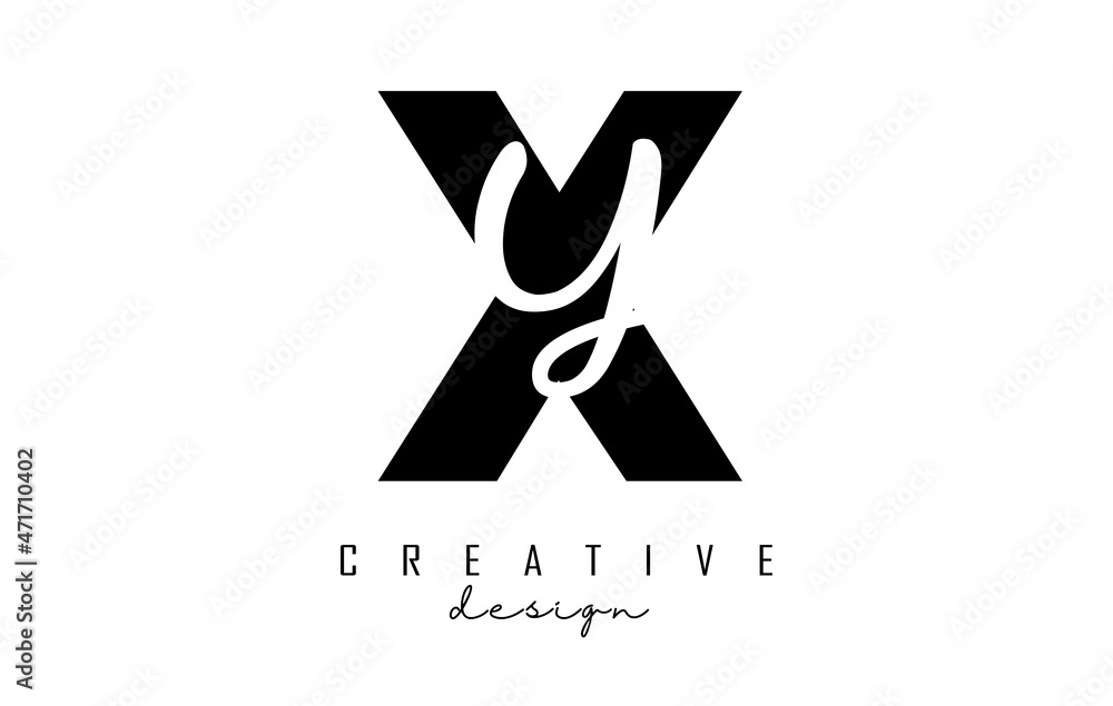 Letters XY logo with a minimalist design. Letters X and Y with geometric and handwritten typography. Creative Vector Illustration with letters. Letters XY logo with a minimalist design. Letters X and Y with geometric and handwritten typography. Creative Vector Illustration with letters.