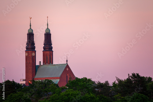 Canvas Print Typical pale late evening light during summer in Scandinavia