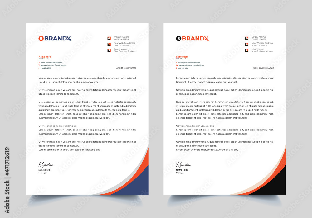 modern and creative letterhead template a4 size modern and creative letterhead template a4 size