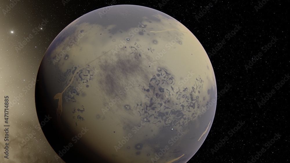 Obraz premium planet suitable for colonization, earth-like planet in far space, planets background 3d render